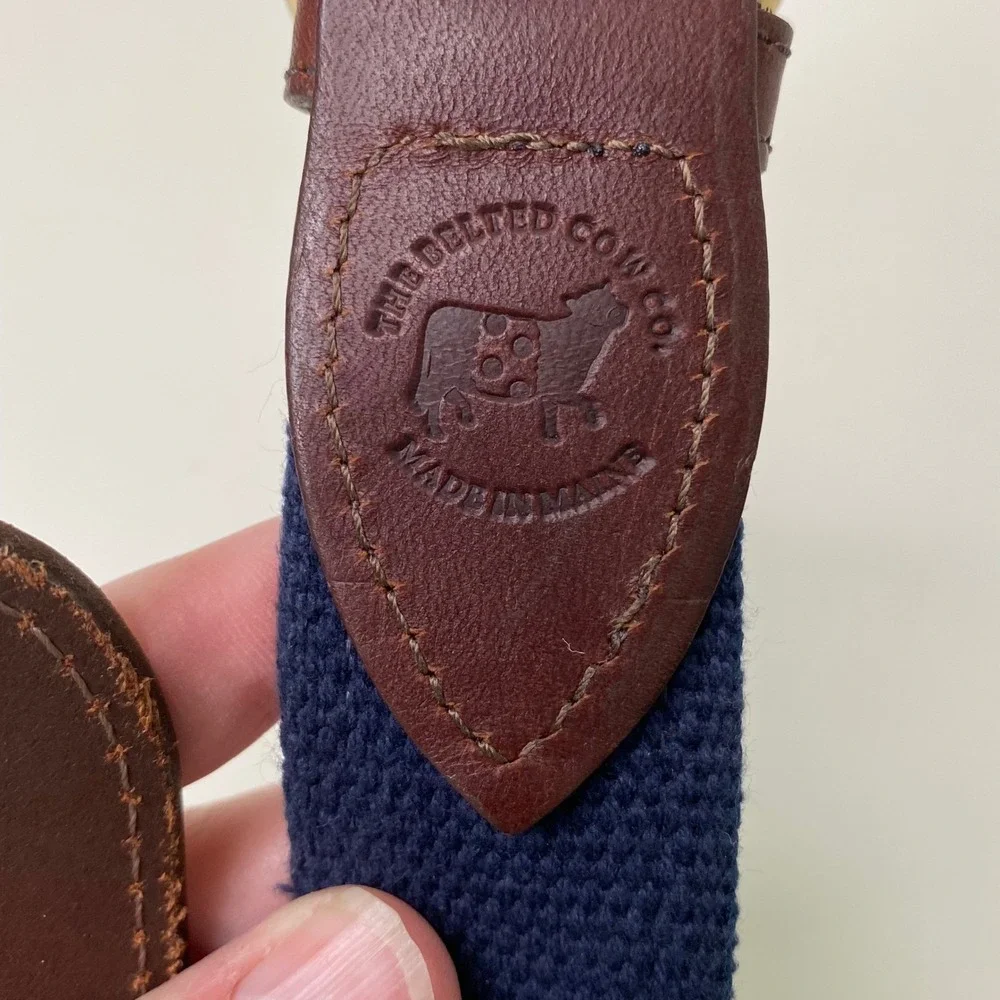 The Belted Cow‎ Co. Crawfish Print Belt Men's 42 Brass Buckle Preppy Nautical